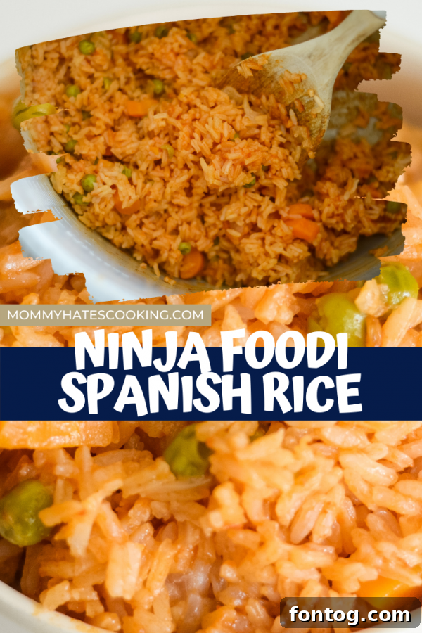 Ninja Foodi Spanish Rice in a serving bowl, garnished and ready.