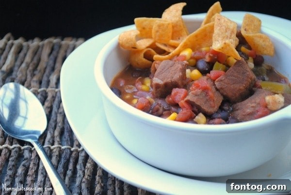 Hearty Taco Stew, a perfect slow cooker meal for busy weeknights.