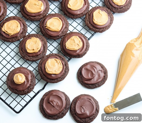Melting chocolate chips for Buckeye Cookie topping