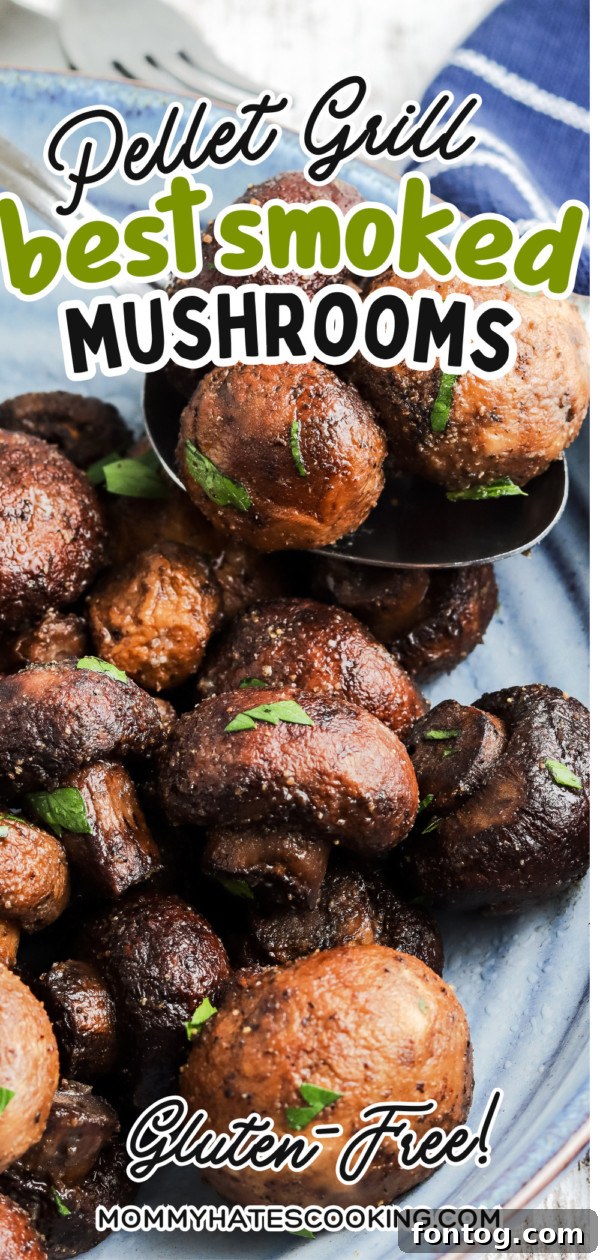 pellet grill smoked mushrooms