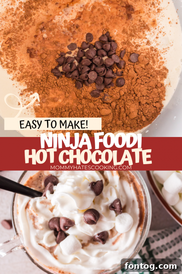 Ninja Foodi Hot Chocolate pin image for Pinterest