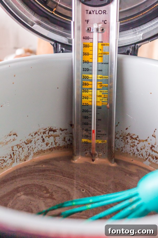 Ninja Foodi chocolate pudding mixture being stirred