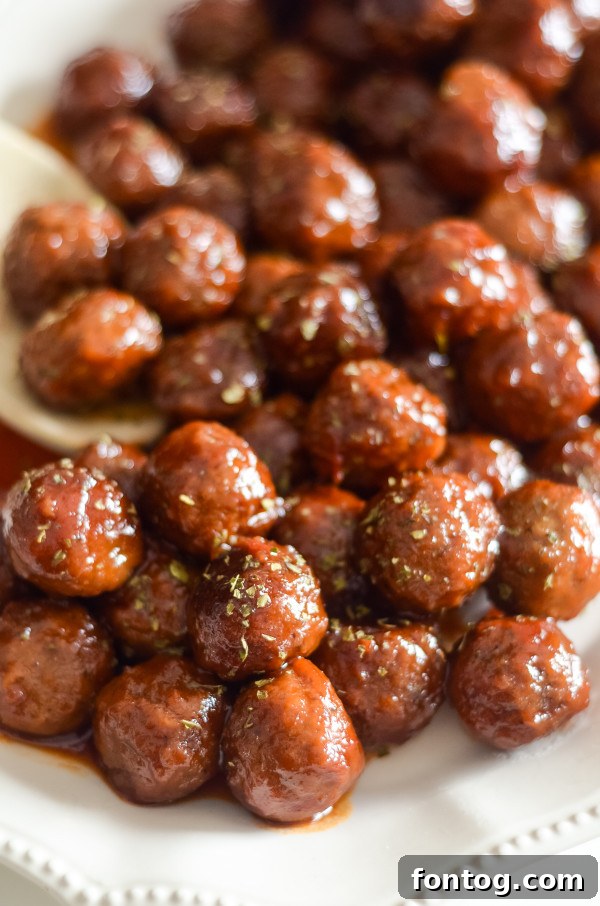 Ninja Foodi Grape Jelly Meatballs served as an appetizer