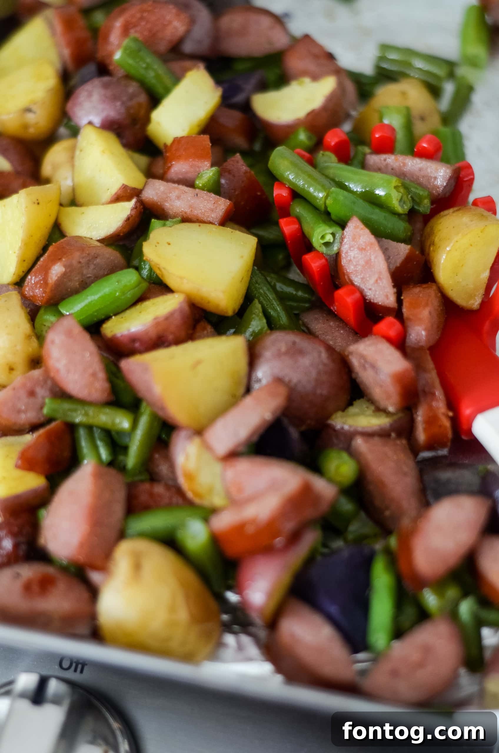 Sheet Pan Sausage and Vegetables - A delicious and quick one-pan meal.