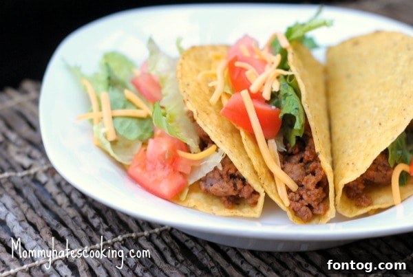 Tacos Delicious beef tacos with fresh toppings ready to be served, perfect for a family dinner