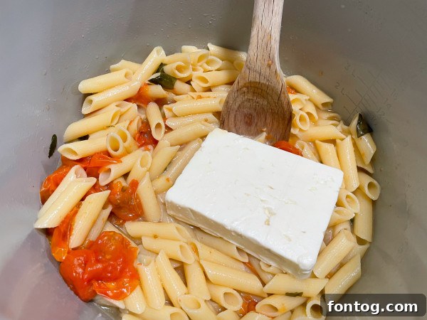 Block of feta cheese, ideal for baked feta pasta