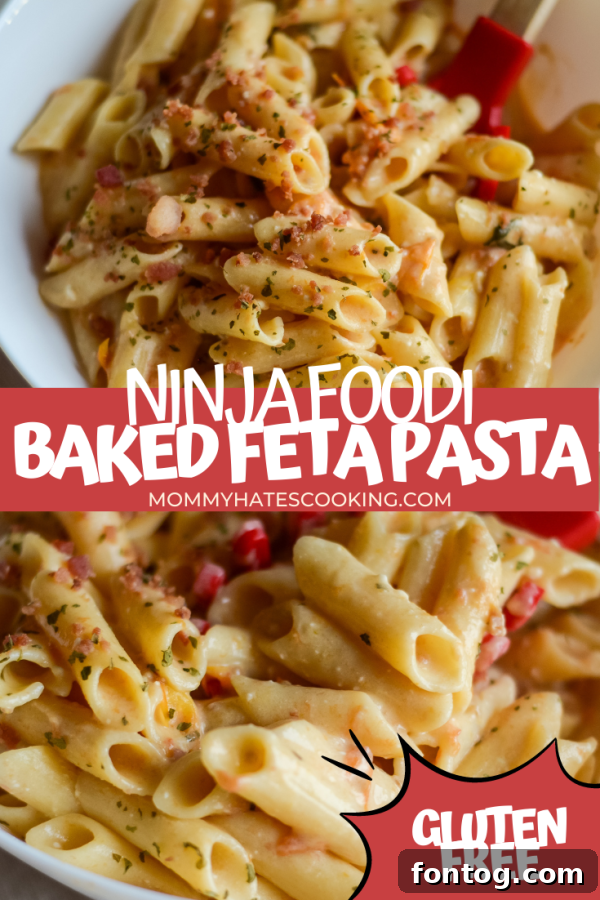 Ninja Foodi Baked Feta Pasta served in a bowl
