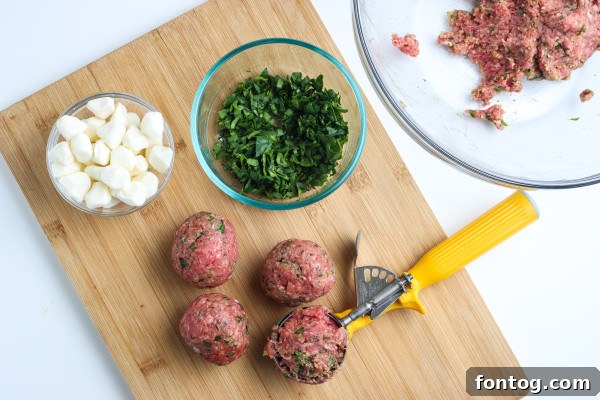 Smoked Stuffed Meatballs in the making