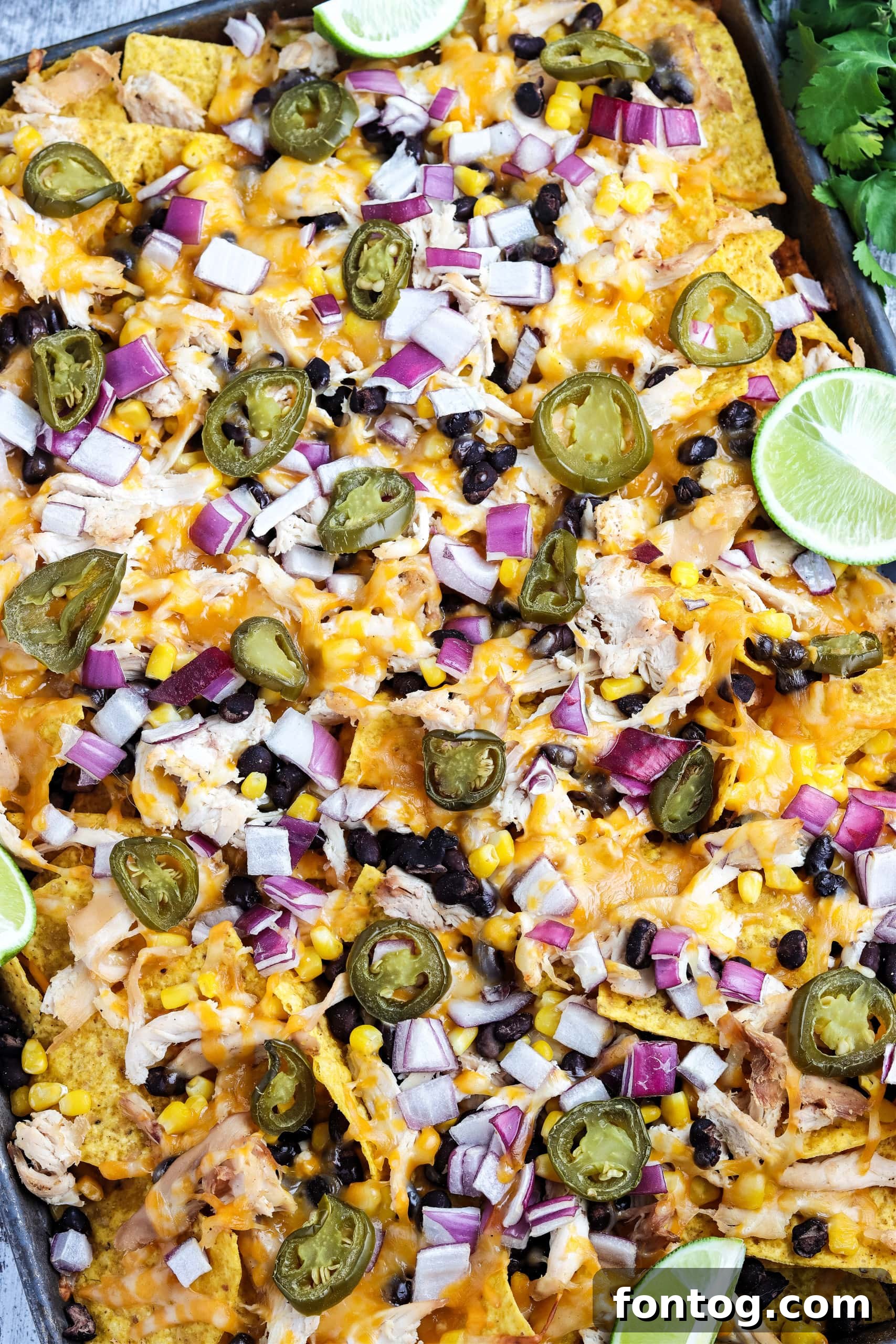 Delicious Smoked Chicken Nachos, served hot and ready to eat.