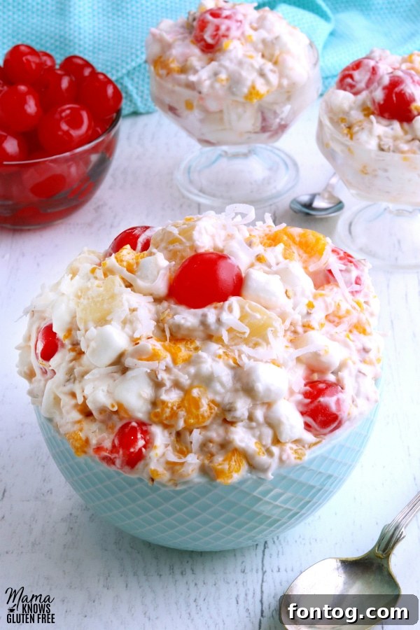 Delightful Gluten-Free Easter Desserts 24 Ambrosia Salad, a classic fruit and marshmallow salad.