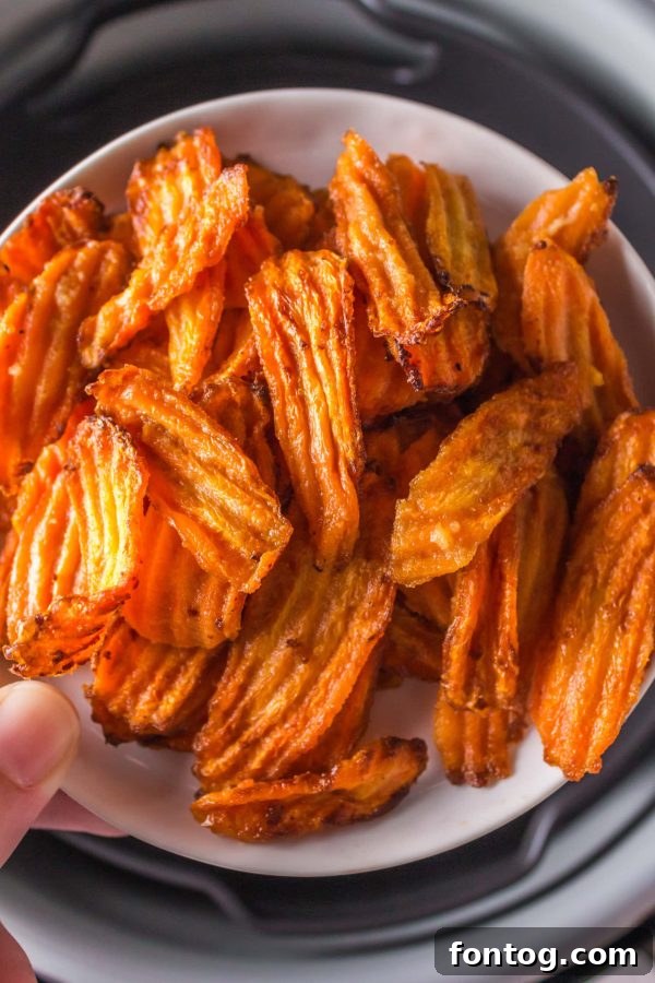 Crunchy Air Fryer Carrot Chips