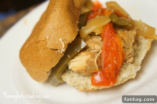 Delicious Slow Cooker Philly Chicken and Cheese Sandwich