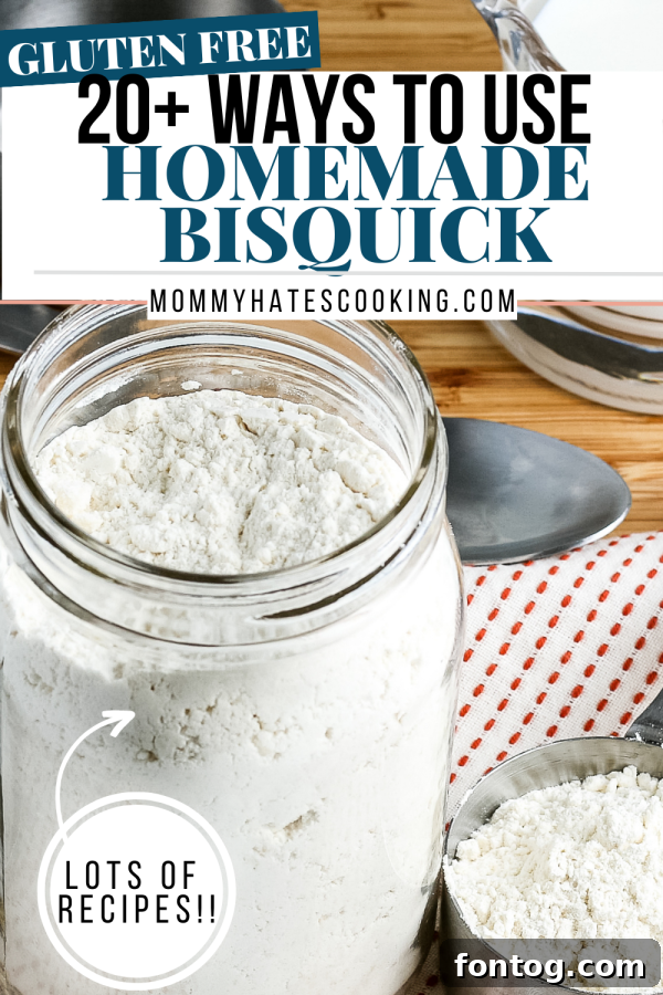 Infographic detailing various ways to use homemade bisquick mix