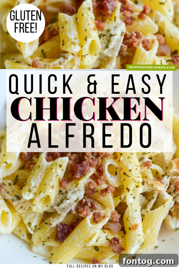 gluten free chicken penne alfredo