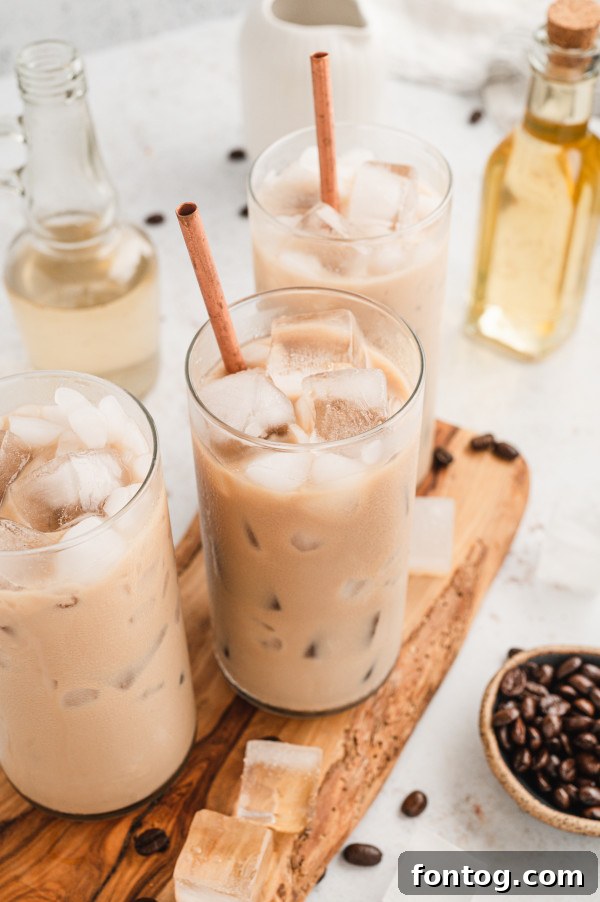 iced latte coffee ice cubes