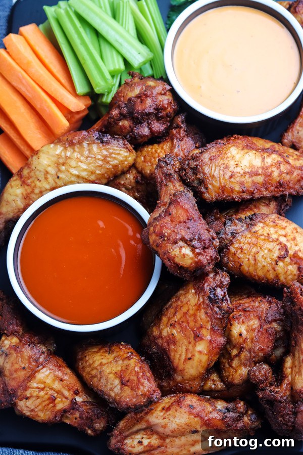 Platter of delicious smoked chicken wings