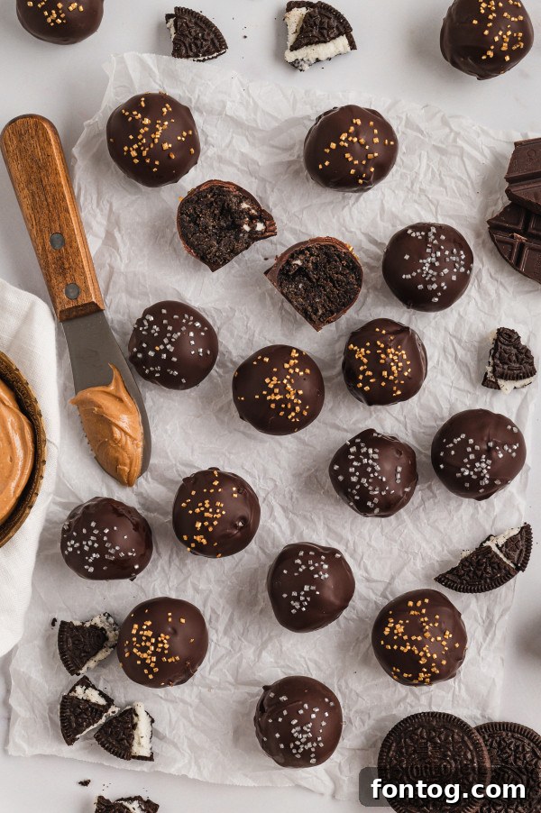 Assorted gluten-free truffles with gold and silver sprinkles for New Year's Eve.