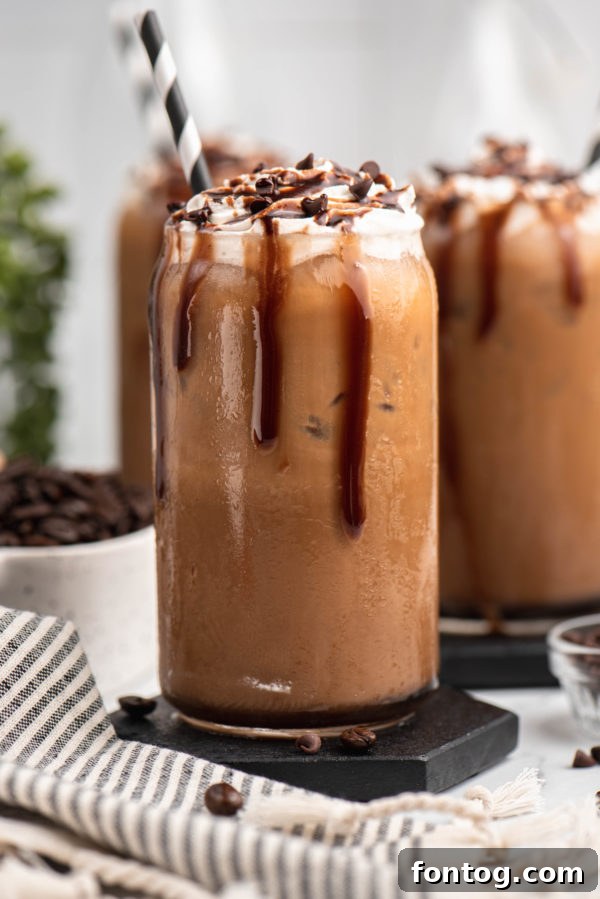 Quick Iced Mocha Bliss 2 Delicious homemade iced mocha with whipped cream