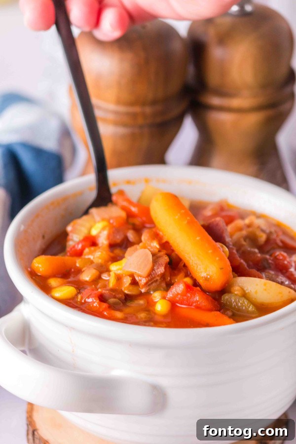 slow cooker ham and lentil soup