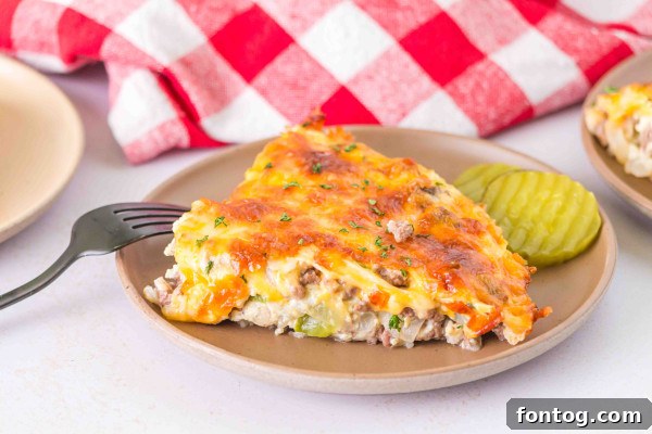 Homestyle Cheeseburger Pie 10 Close-up of the delicious Gluten-Free Cheeseburger Pie texture, showing the crust and filling