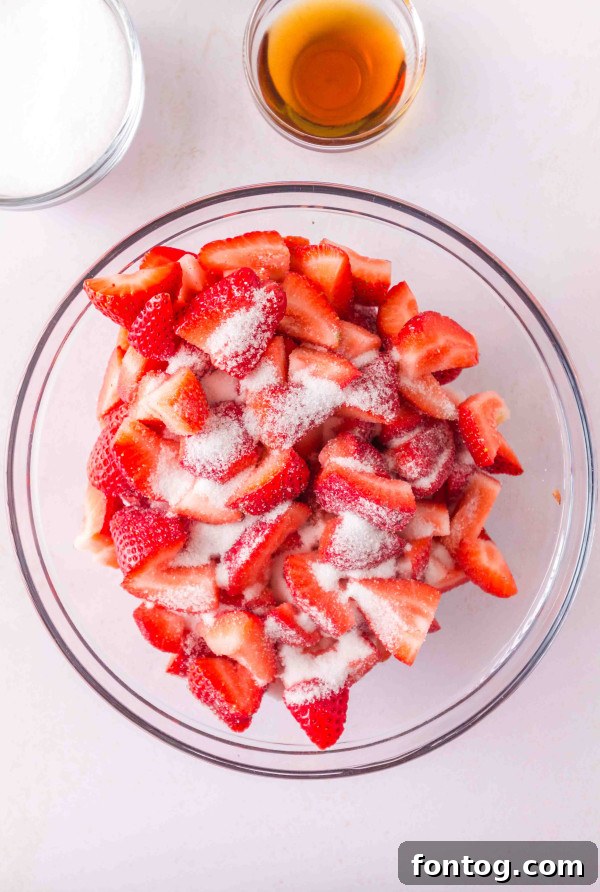 gluten-free strawberry cobbler baking in the oven