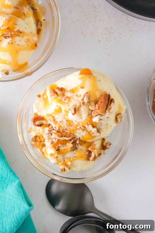 Ninja Creami Butter Pecan Bliss 2 Rich and creamy Ninja Creami Butter Pecan Ice Cream in a pint