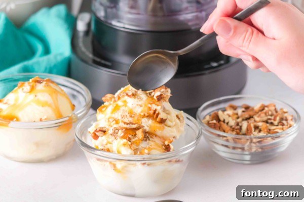 Ninja Creami Butter Pecan Bliss 11 Freshly scooped Ninja Creami Butter Pecan Ice Cream