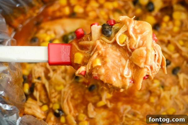 Set-and-Forget Gluten-Free Chicken Enchilada Casserole 3 ingredients for gluten-free slow cooker chicken enchilada