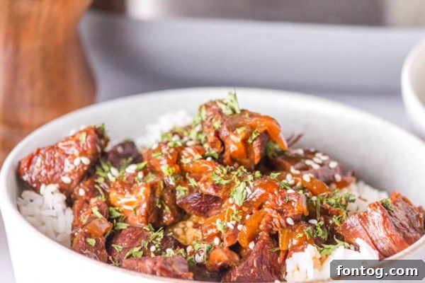 Serving Slow Cooker Beef Teriyaki