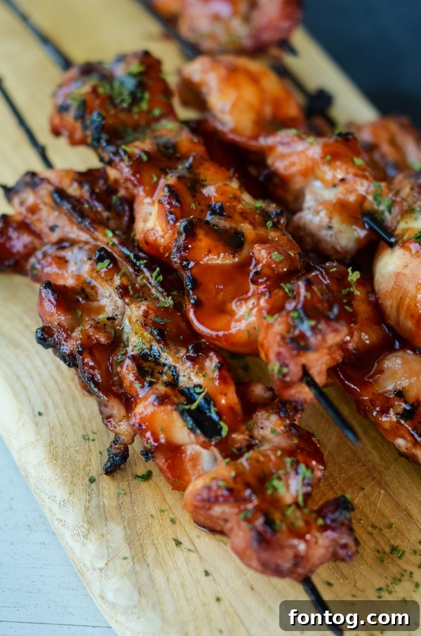 pellet grill barbecue chicken skewers