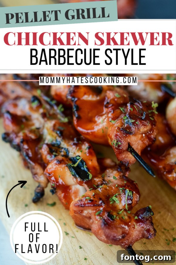 pellet grill barbecue chicken skewers