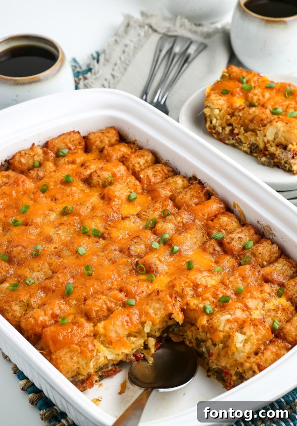 Hearty gluten-free tater tot breakfast casserole