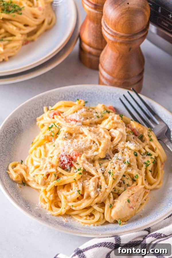 Set It And Forget It Gluten-Free Chicken Spaghetti 12 serving of gluten-free crockpot chicken spaghetti