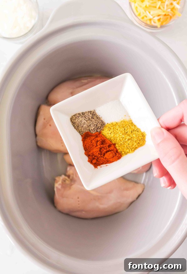 Set It And Forget It Gluten-Free Chicken Spaghetti 3 ingredients for crockpot chicken spaghetti