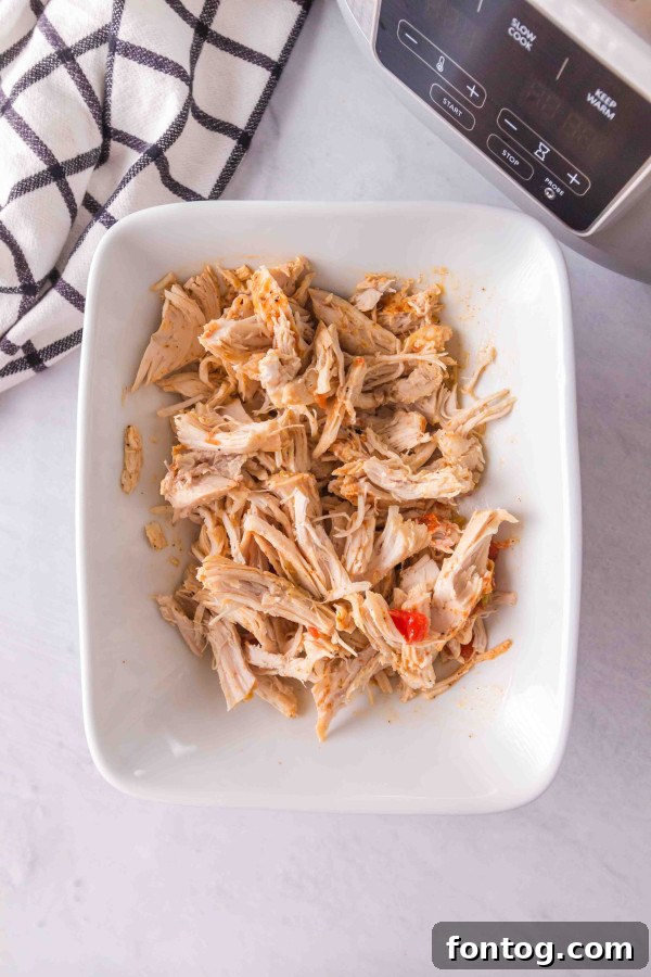Set It And Forget It Gluten-Free Chicken Spaghetti 5 preparation of gluten-free crockpot chicken spaghetti