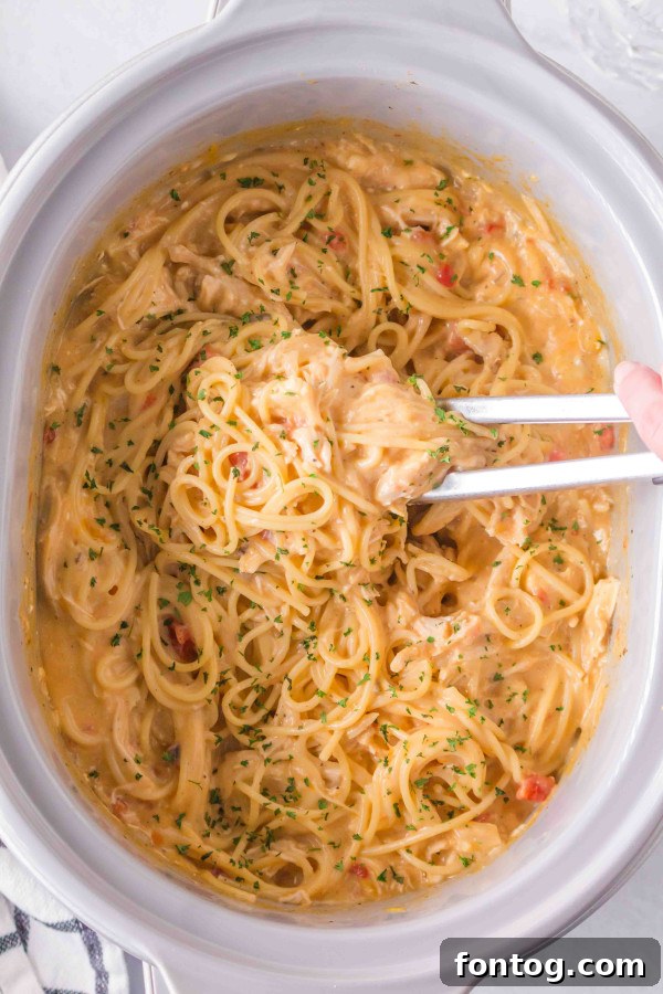 Set It And Forget It Gluten-Free Chicken Spaghetti 8 shredded chicken for gluten-free crockpot chicken spaghetti