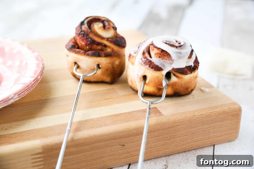 Campfire Cinnamon Rolls (on a stick – over a fire or grill)