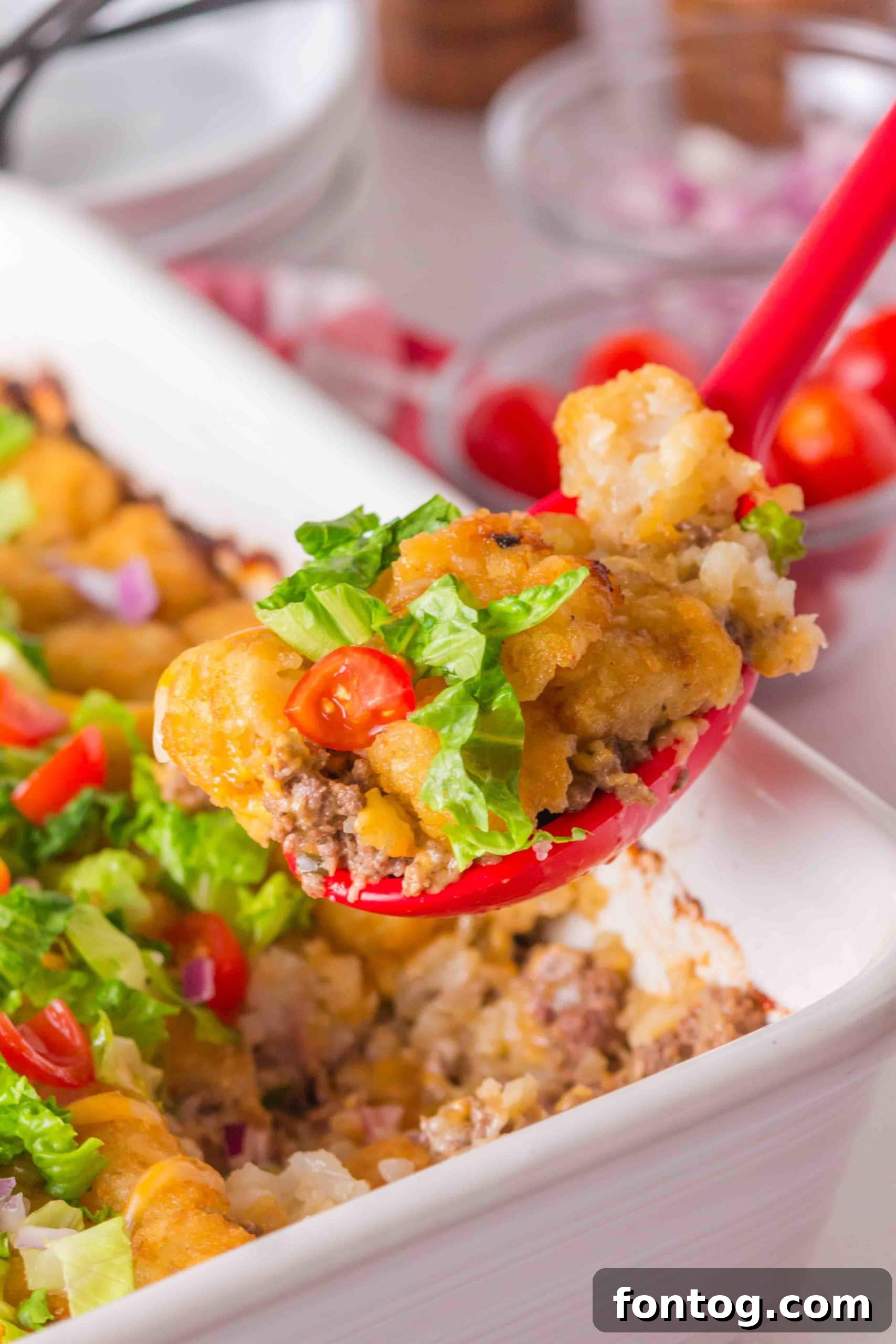 Big Mac Tater Tot Casserole, a hearty and flavorful dish.