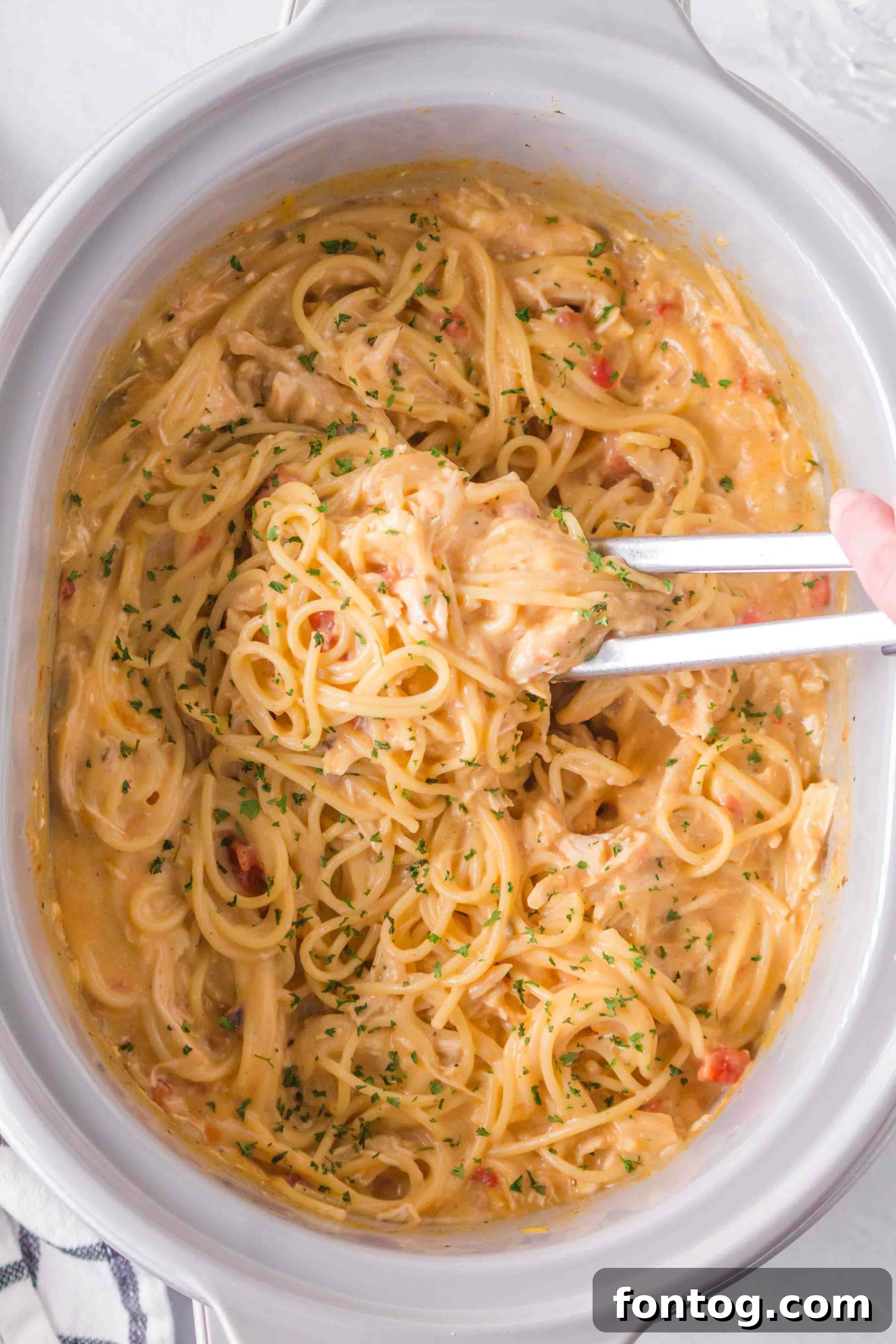 Gluten Free Crockpot Chicken Spaghetti