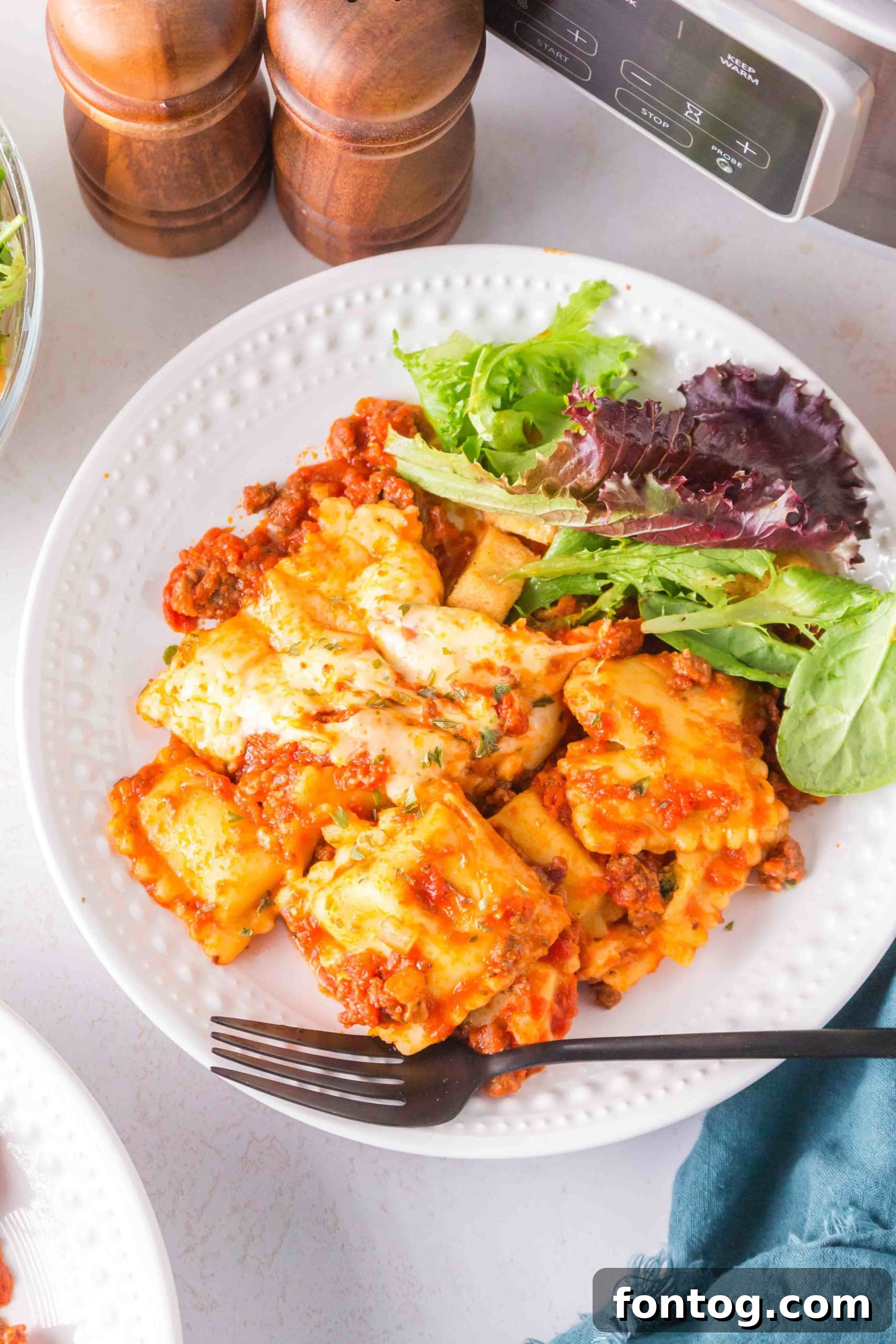 Slow Cooker Ravioli Lasagna (Gluten-Free Optional)