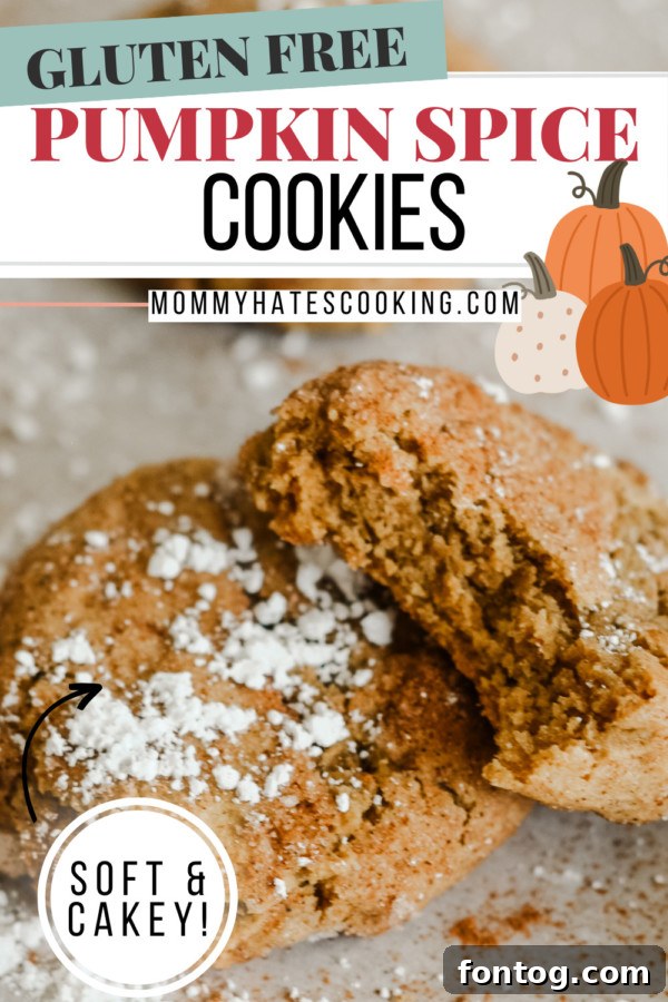 A stunning Pinterest-optimized image of gluten-free pumpkin spice cookies, perfect for sharing autumn baking inspiration.