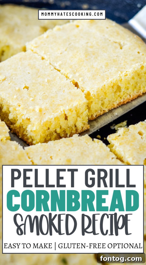 smoked cornbread on pellet grill