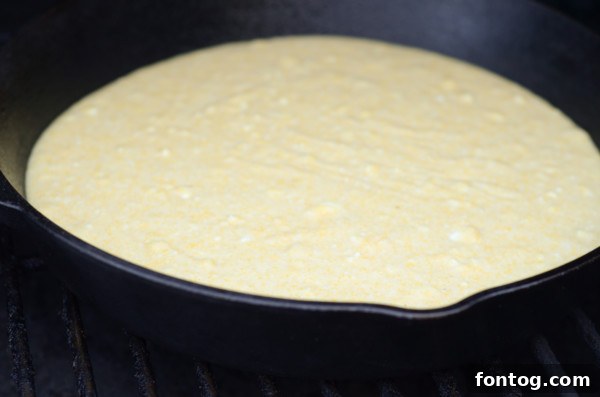 smoked cornbread on pellet grill