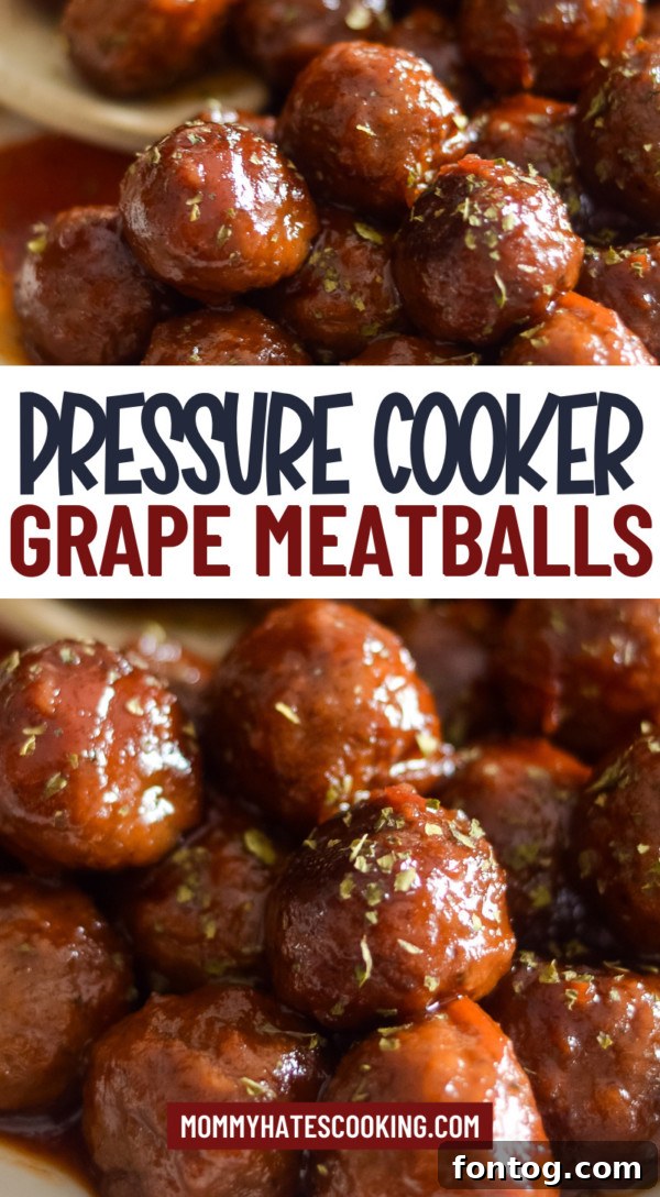 pressure cooker grape meatballs