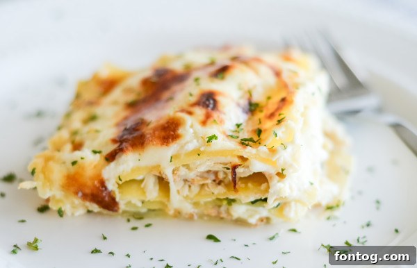 full pan of gluten free garlic chicken lasagna on a countertop