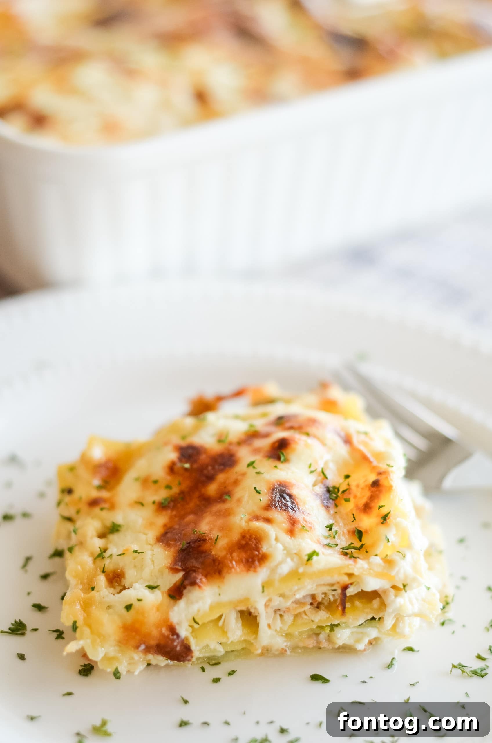 Delicious Gluten Free Garlic Chicken Lasagna
