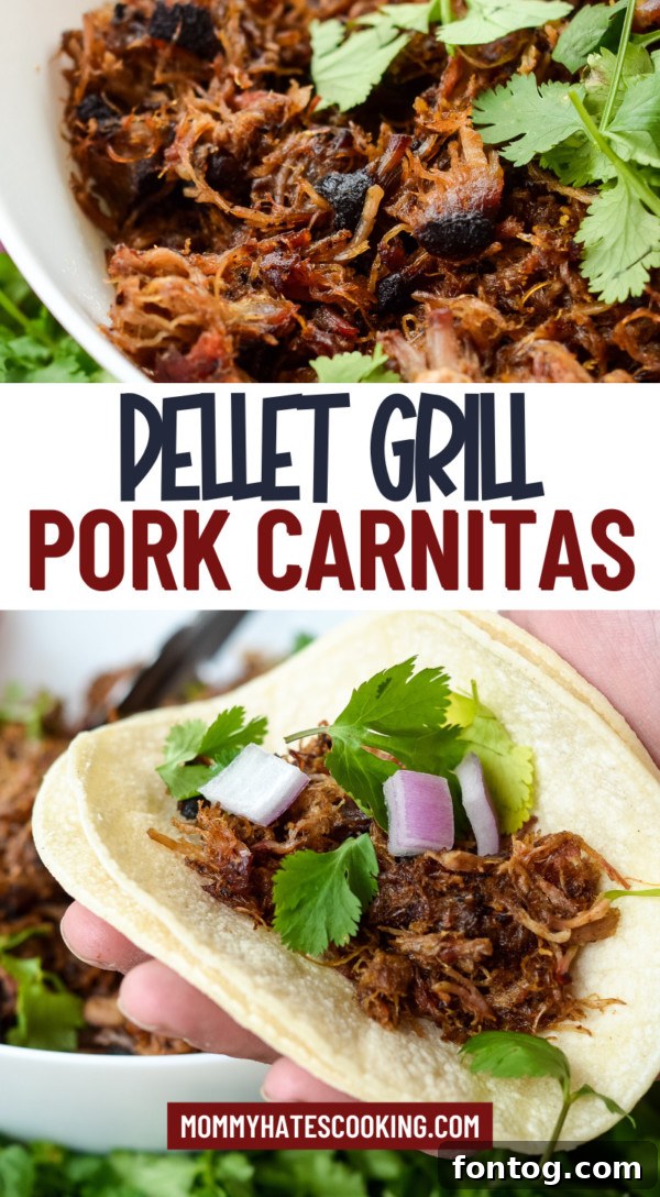 pellet grill smoked pork carnitas 