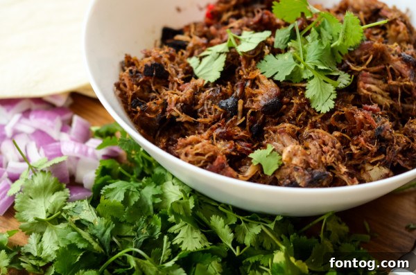 pellet grill smoked pork carnitas ready to serve