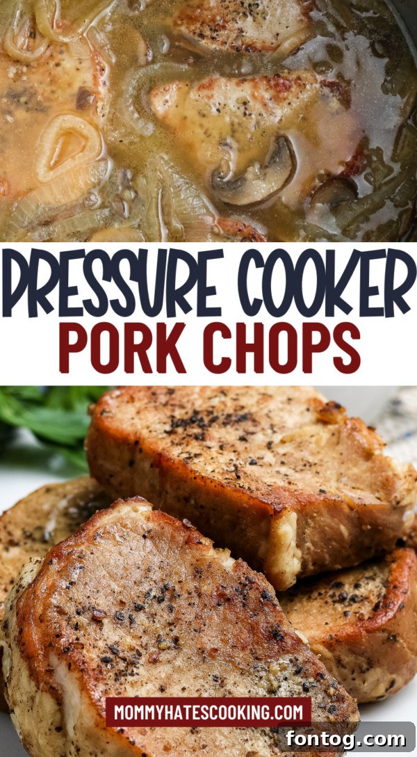 Pressure cooker pork chops with gravy in the Instant Pot or similar appliance