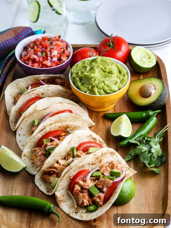 gluten free slow cooker chicken tacos ready to serve